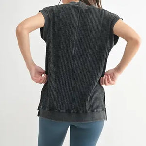 Chunky Waffle Mineral Wash Tee