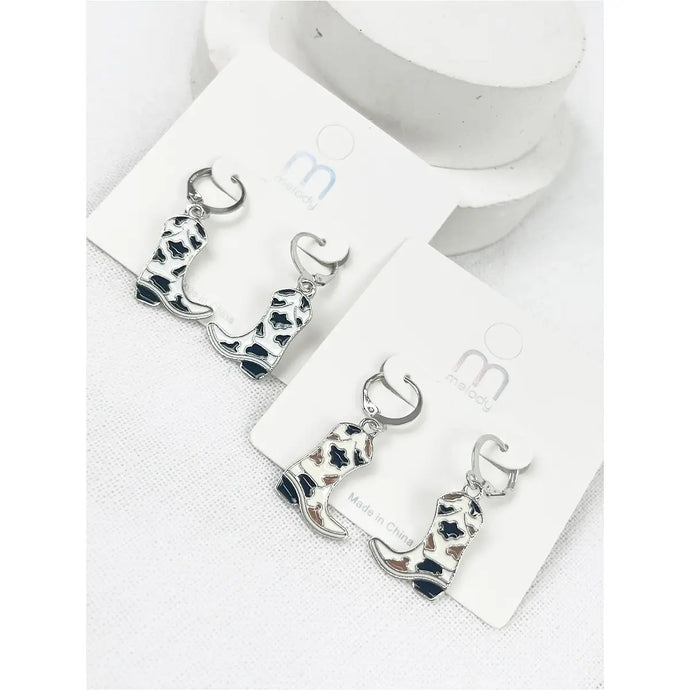 Western Cowgirl Boot Dangle Drop Earrings