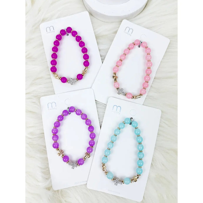 Soft Tone Cross Charm Bracelet