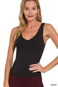 Premium Rayon Double Layered V-neck Tank Top