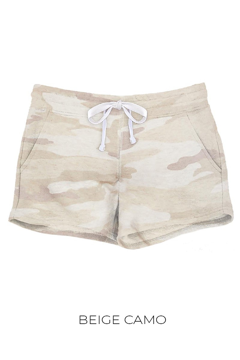 Basic French Terry Camouflage Shorts