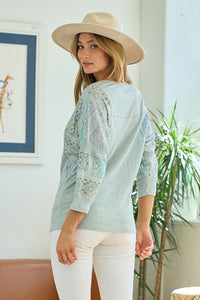 Patchwork Sleeve Knit Top