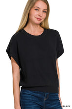 Load image into Gallery viewer, Round Neck Short Dolman Sleeve Sweater