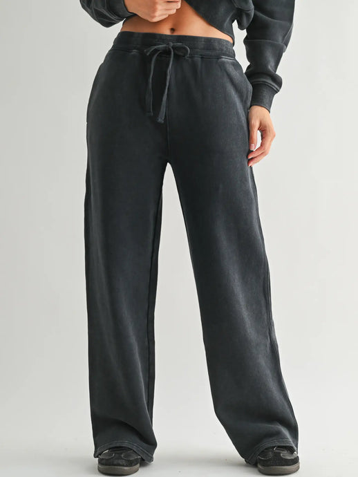 Mineral Wash Luxe Wide-Leg Sweatpants