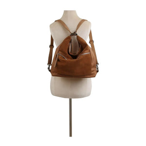 Genuine Leather Convertible Hobo Backpack