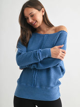 Load image into Gallery viewer, Chunky Waffle Boat Neck Sweater