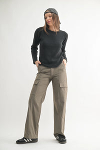 Chunky Waffle Mineral Wash Long Sleeve