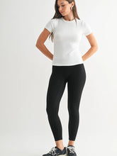 Load image into Gallery viewer, Essential Short-Sleeved Micro-Ribbed Athleisure Top