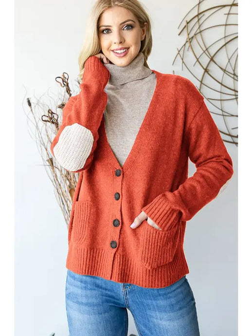 Long Sleeve V Neck Button Down Cardigan