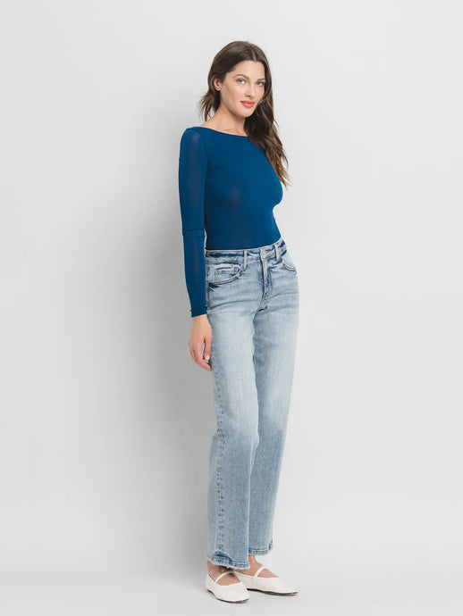 Tummy Control Mid Rise Slim Wide Jeans