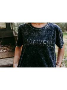 Thankful Acid Washed Studs Tee