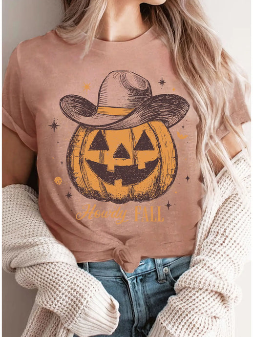 Howdy Fall Pumpkin Cowboy Graphic