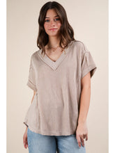 Load image into Gallery viewer, Soft Two Tone Casual Comfy Ribbed Knit Top