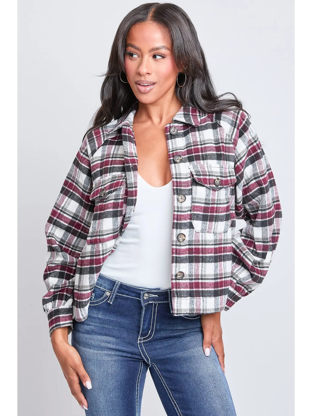 Women's Cropped Boxy Fit Shacket