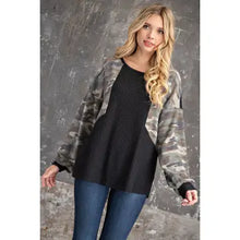 Load image into Gallery viewer, Camouflage Printed Brushed Waffle Color Block