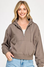 Load image into Gallery viewer, Basic Fleece Half Zip Up Hoodie