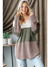 Load image into Gallery viewer, Solid Urban Ribbed Drawstring Hoodie Top