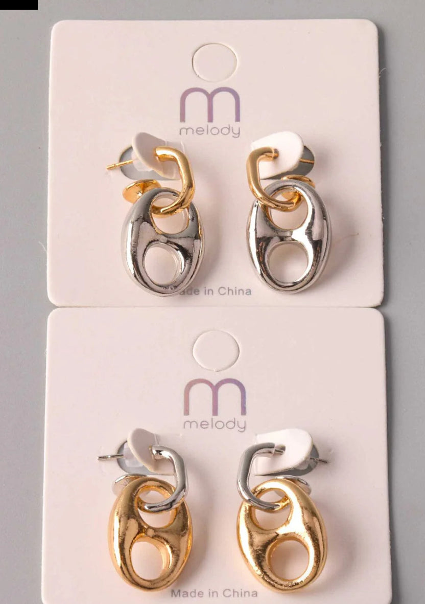 Gold & Silver Dangle Earrings