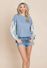 Load image into Gallery viewer, LONG DETAILED SLEEVE WAFFLE COLORBLOCK TOP