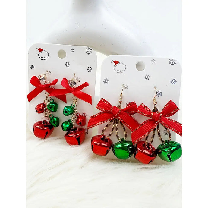 Jingle Bell Christmas Dangle Earring Set