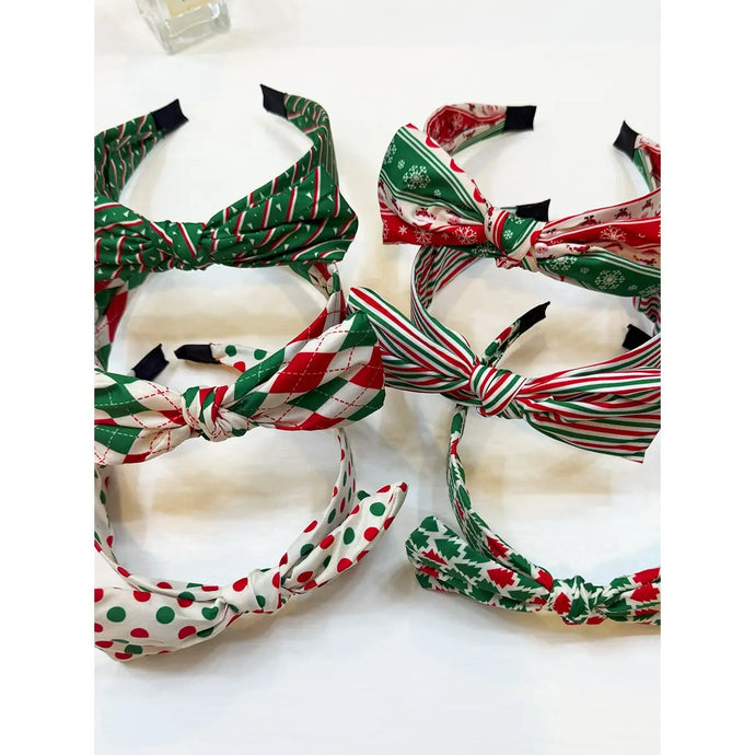 Christmas Theme Bow with Adjustable Wire Headbands