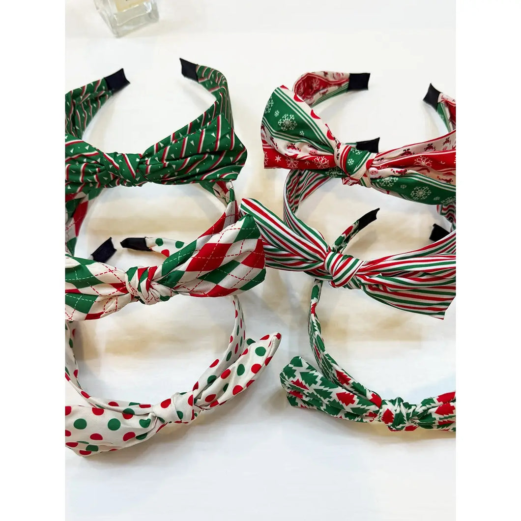 Christmas Theme Bow with Adjustable Wire Headbands