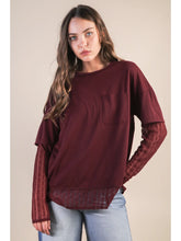 Load image into Gallery viewer, Oversized Casual Knit Top W/ Lace