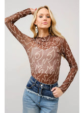 Load image into Gallery viewer, Boots Stitch Throughout Mesh Mock Neck Fitted Top
