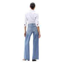 Load image into Gallery viewer, Mid Rise Wide Leg Jeans Raw Hem Vintage Distressed