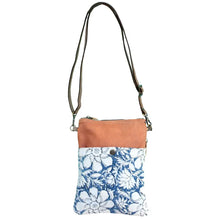 Load image into Gallery viewer, Blue Canvas and Flowers Shoulder Bag
