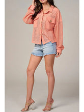 Load image into Gallery viewer, Long Sleeve Button Up Front Pockets Knit Blouse