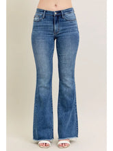 Load image into Gallery viewer, Midrise Vintage Wash Judy Blue Flare w/ Destroy and Fray Hem