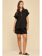 Load image into Gallery viewer, 2-Piece Dolman Sleeve Top + Pleated Shorts Set