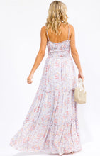 Load image into Gallery viewer, SLEEVELESS ELASTIC WAIST FLORAL TIERED MAXI DRESS