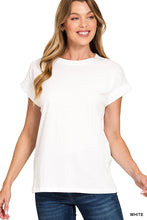 Load image into Gallery viewer, Cotton Folded Sleeve T-shirt