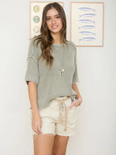 Load image into Gallery viewer, Washed Short Sleeve Boxy Knit Top