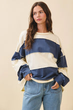 Load image into Gallery viewer, Contrast Panel Long Sleeve Slouchy Top