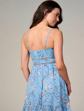 Load image into Gallery viewer, SLEEVELESS V-NECK TRIM DETAILED FLORAL PRINT MINI DRESS