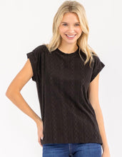 Load image into Gallery viewer, SHORT SLEEVE RIBBED DETAILED BLOUSE
