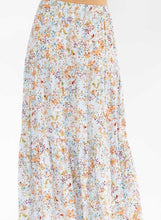 Load image into Gallery viewer, ELASTIC WAIST TIERED FLORAL PRINT MAXI SKIRT