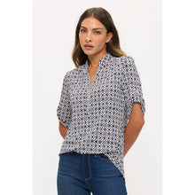 Load image into Gallery viewer, Mandarin Half Placket Roll Tab Shirt