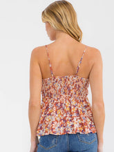 Load image into Gallery viewer, SLEEVELESS FLORAL PRINT PEPLUM TANK TOP