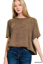 Load image into Gallery viewer, Acid Washed Round Neck Crop Tee