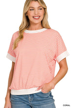 Load image into Gallery viewer, Stripe Contrast Trim Top