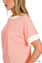 Load image into Gallery viewer, Stripe Contrast Trim Top