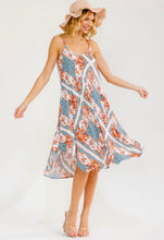 Load image into Gallery viewer, SLEEVELESS V-NECK FLORAL MIDI DRESS