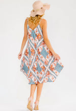Load image into Gallery viewer, SLEEVELESS V-NECK FLORAL MIDI DRESS