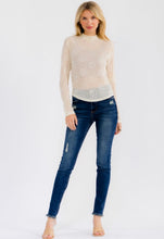 Load image into Gallery viewer, LONG SLEEVE MOCK NECK CROCHET TOP