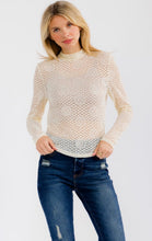 Load image into Gallery viewer, LONG SLEEVE MOCK NECK CROCHET TOP