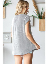 Load image into Gallery viewer, Women's Ribbed Knit Top with Round Neck